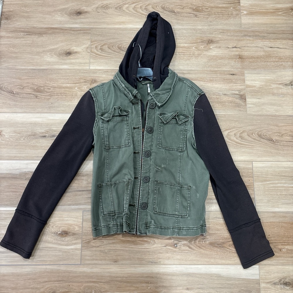 Free People Green and Black Jacket